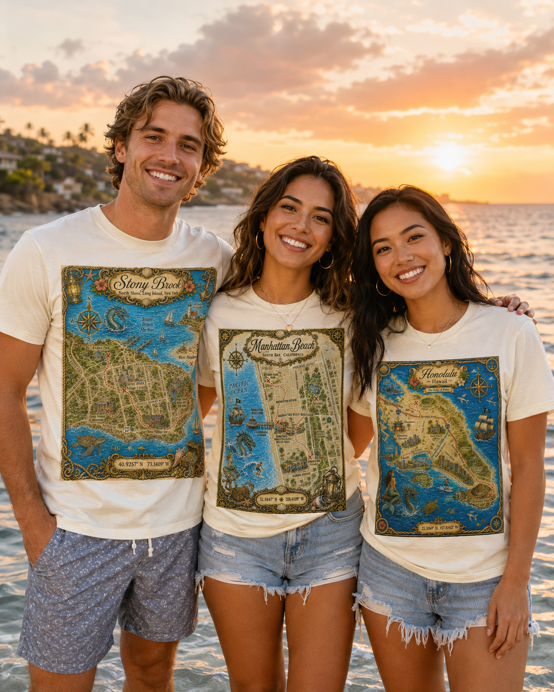 Treasure Map Tee - Stony Brook Vintage Nautical Map Shirt