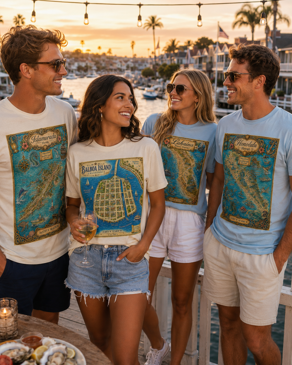 Treasure Map Tee - Balboa Island Vintage Nautical Map Shirt