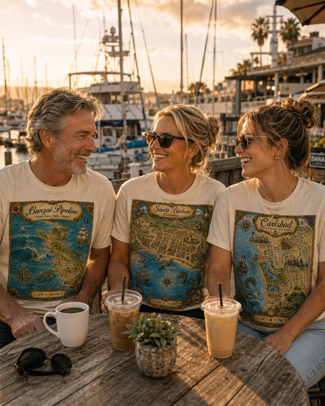 Treasure Map Tee - Banzai Pipeline Vintage Nautical Map Shirt