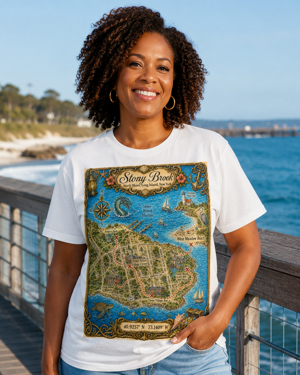 Treasure Map Tee - Stony Brook Vintage Nautical Map Shirt