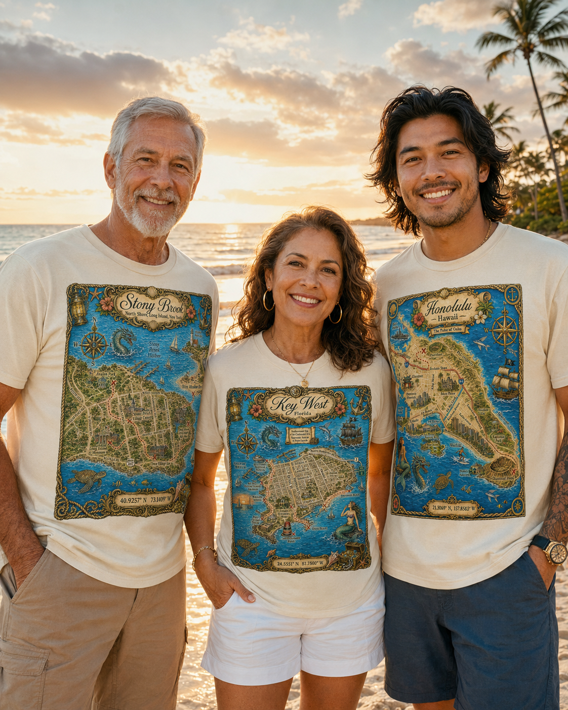 Treasure Map Tee - Stony Brook Vintage Nautical Map Shirt