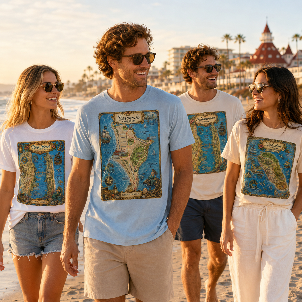 Treasure Map Tee - Coronado Vintage Nautical Map Shirt