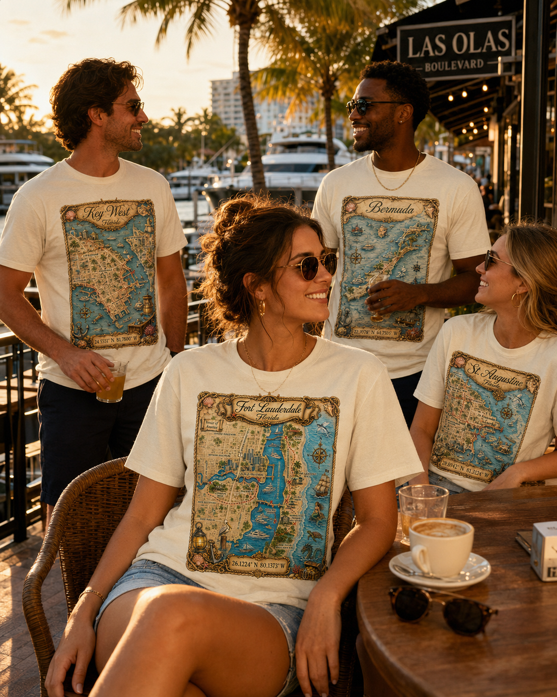 Treasure Map Tee - Ft. Lauderdale Vintage Nautical Map Shirt