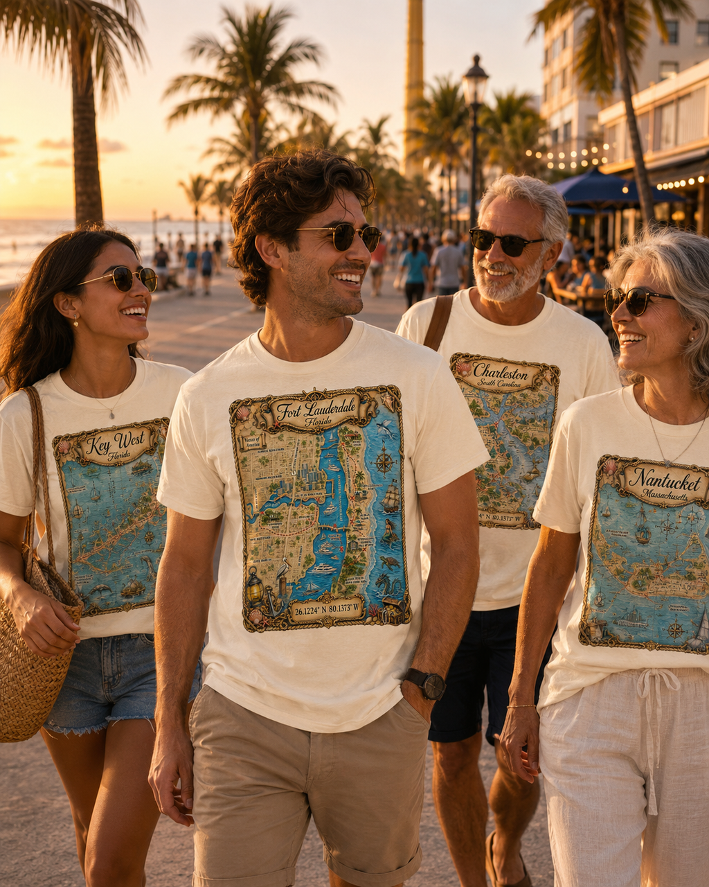 Treasure Map Tee - Ft. Lauderdale Vintage Nautical Map Shirt