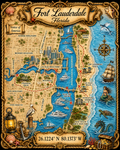 Treasure Map Tee - Ft. Lauderdale Vintage Nautical Map Shirt