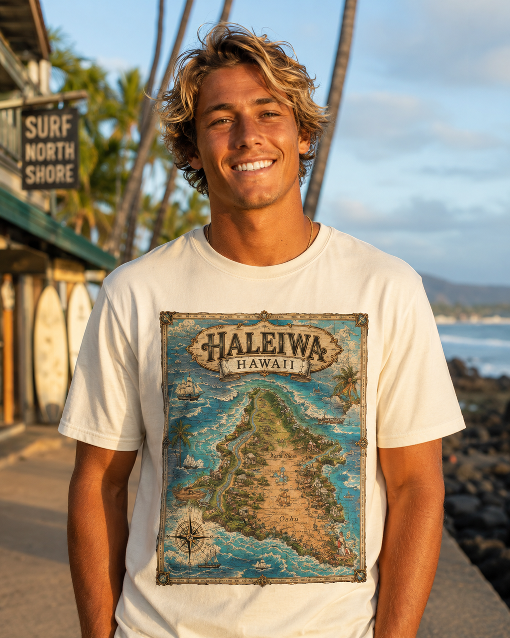 Treasure Map Tee - Haleiwa Vintage Nautical Map Shirt