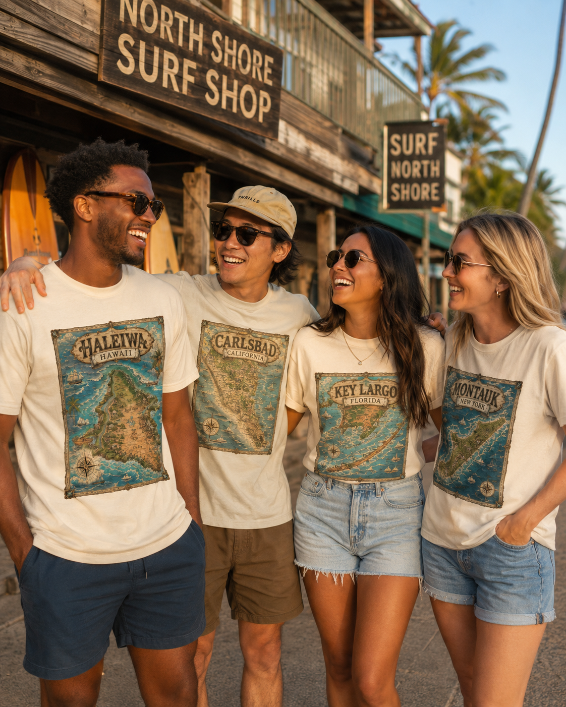 Treasure Map Tee - Haleiwa Vintage Nautical Map Shirt