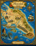 Treasure Map Tee - Honolulu Vintage Nautical Map Shirt