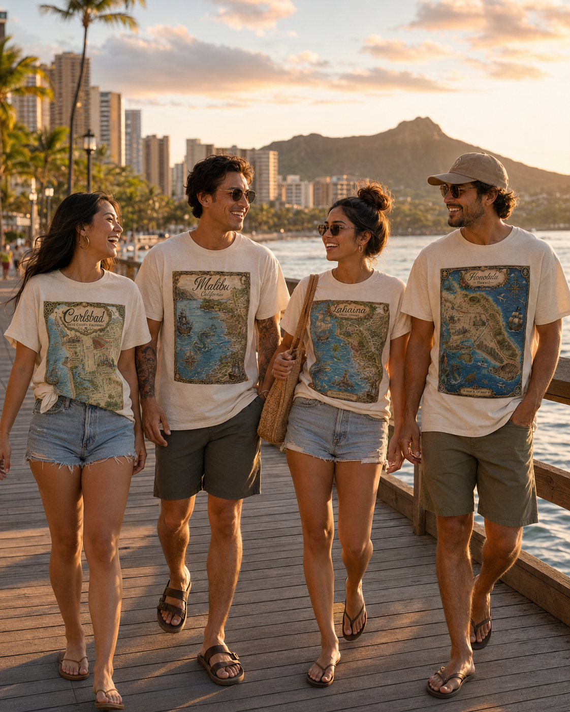 Treasure Map Tee - Honolulu Vintage Nautical Map Shirt