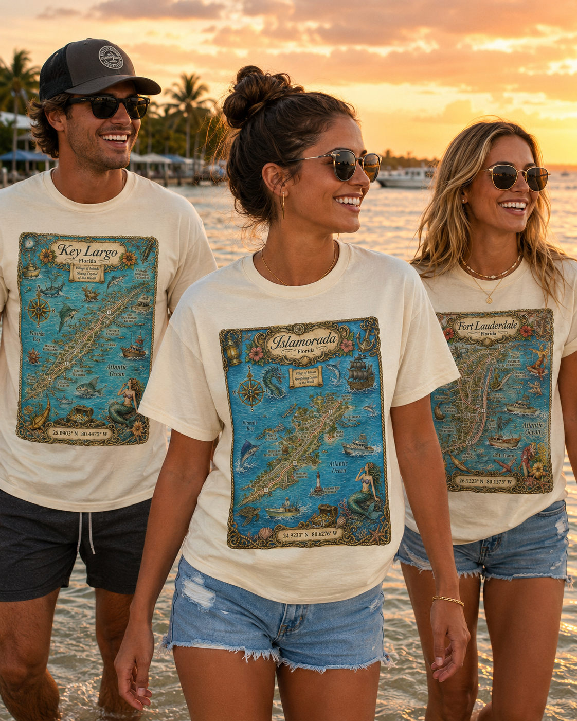 Treasure Map Tee - Islamorada Vintage Nautical Map Shirt