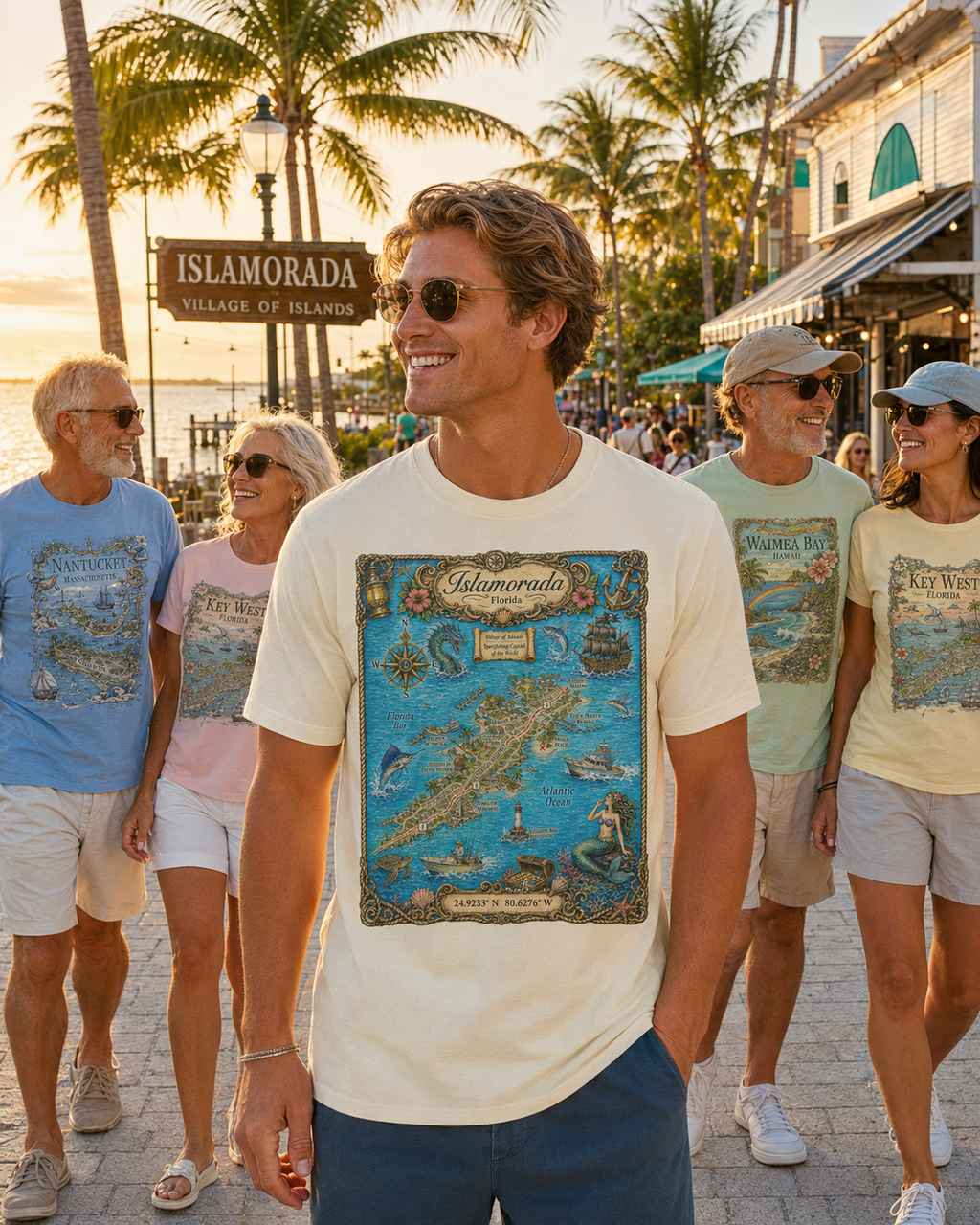 Treasure Map Tee - Islamorada Vintage Nautical Map Shirt