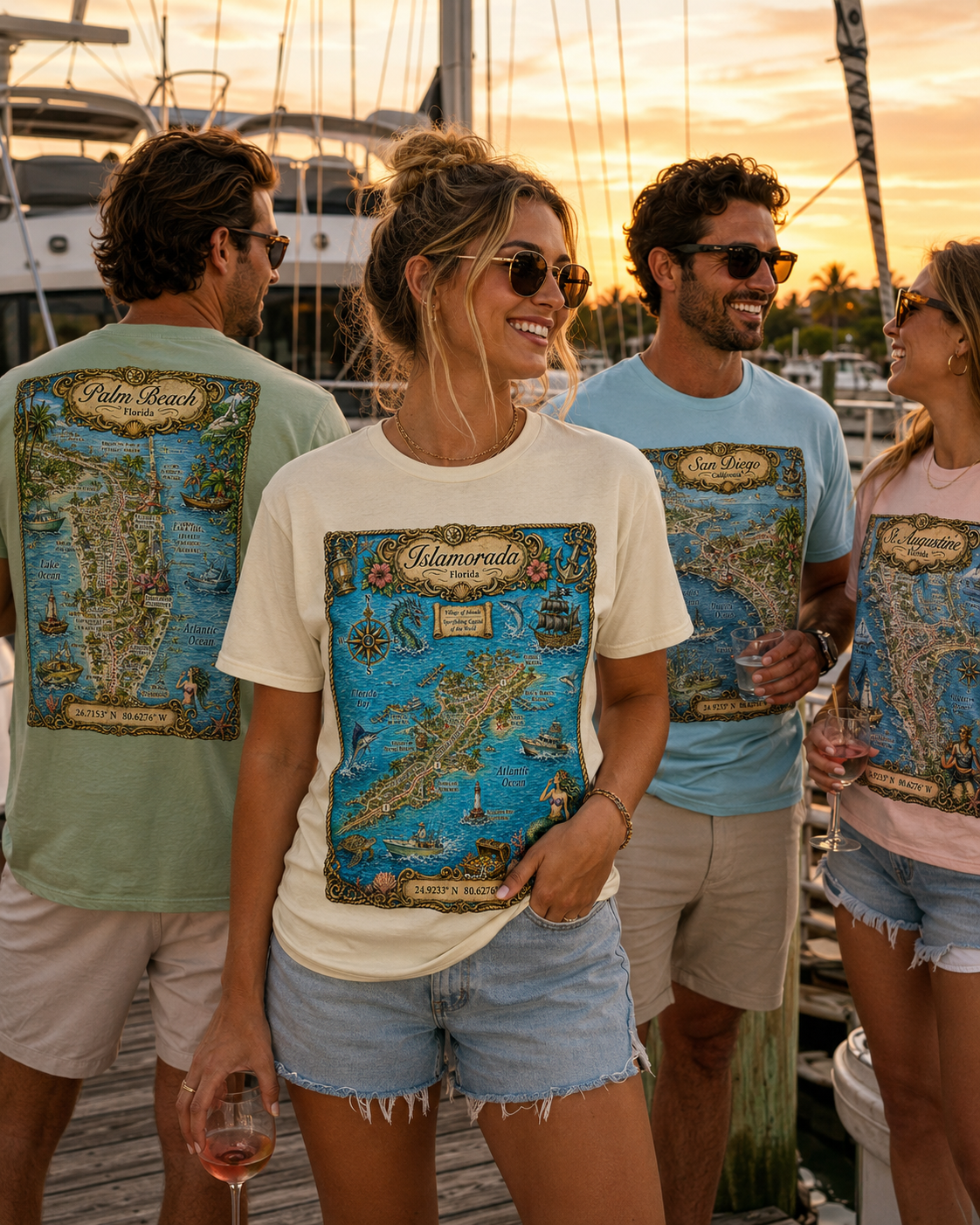 Treasure Map Tee - Islamorada Vintage Nautical Map Shirt