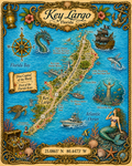 Treasure Map Tee - Key Largo Vintage Nautical Map Shirt