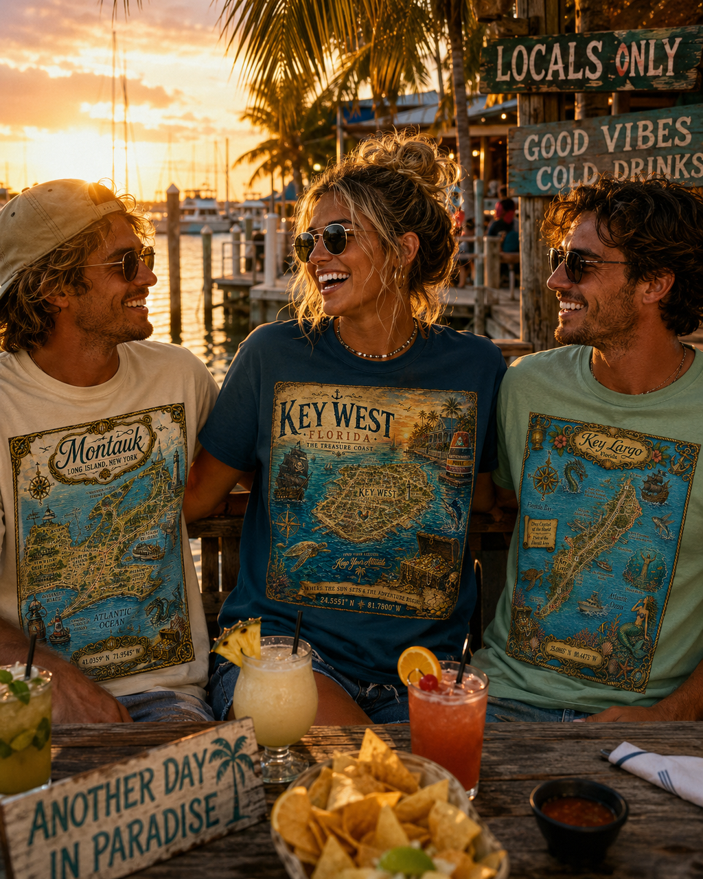 Treasure Map Tee - Key West Vintage Nautical Map Shirt