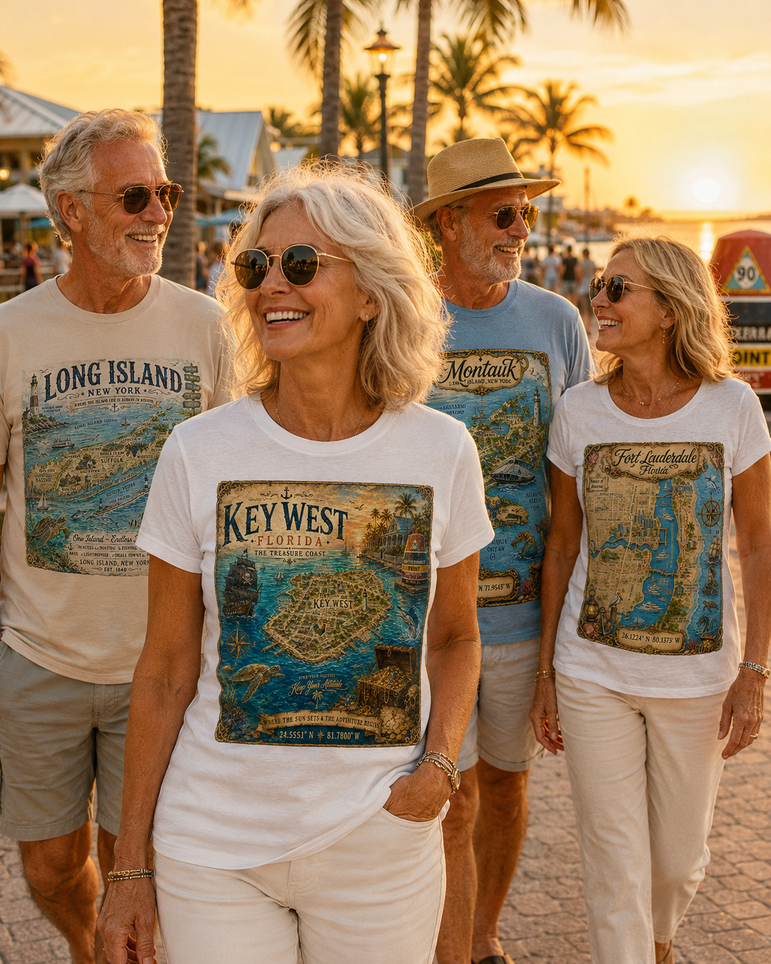 Treasure Map Tee - Key West Vintage Nautical Map Shirt