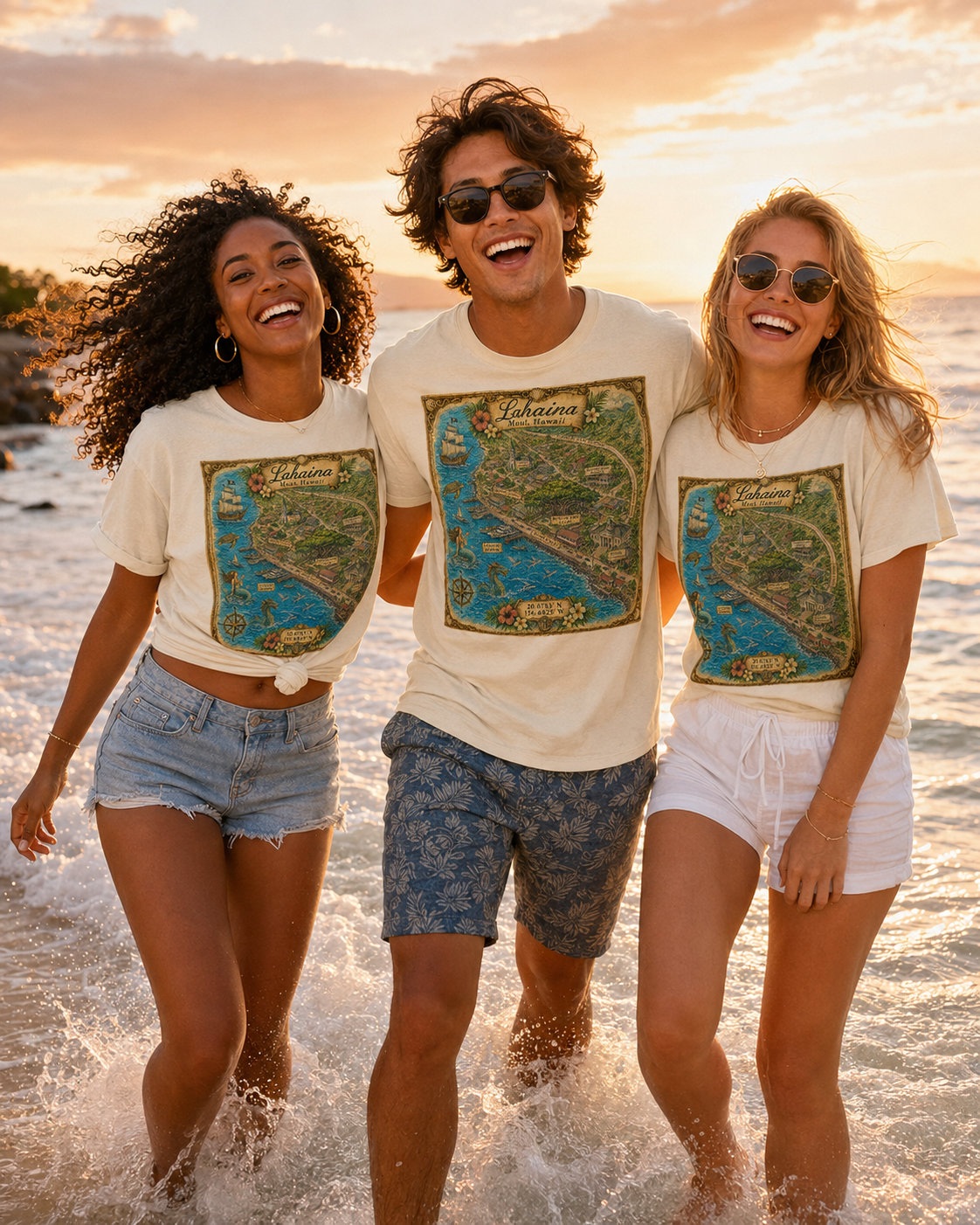 Treasure Map Tee - Lahaina Vintage Nautical Map Shirt