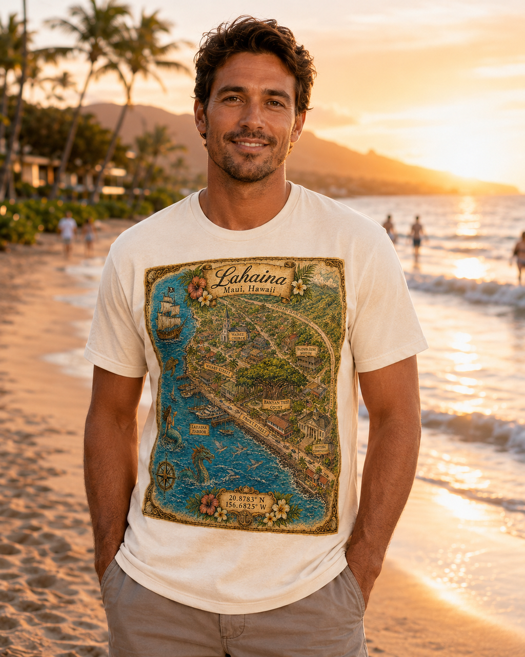 Treasure Map Tee - Lahaina Vintage Nautical Map Shirt