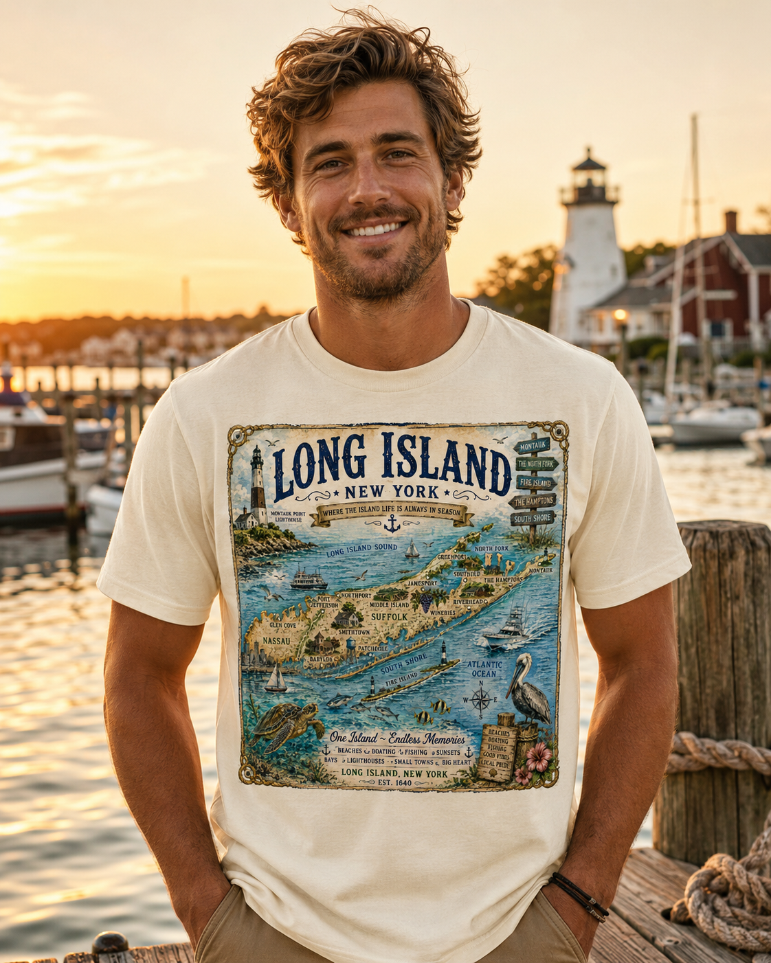 Treasure Map Tee - Long Island Vintage Nautical Map Shirt
