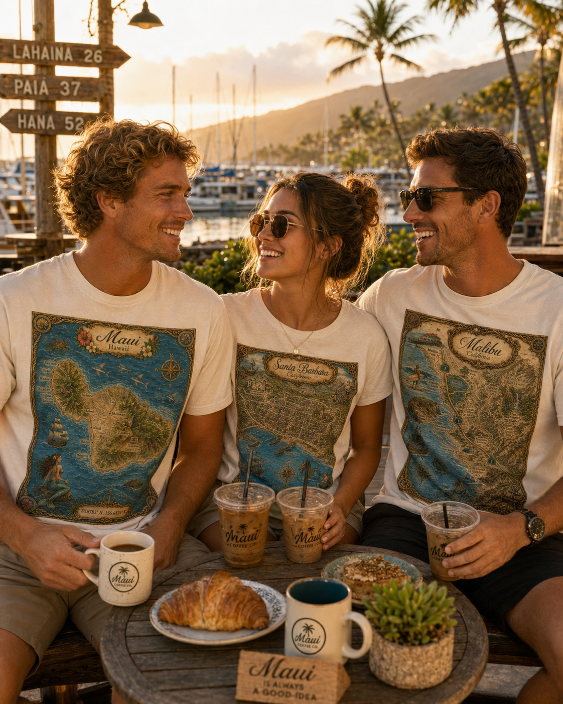 Treasure Map Tee - Maui Vintage Nautical Map Shirt