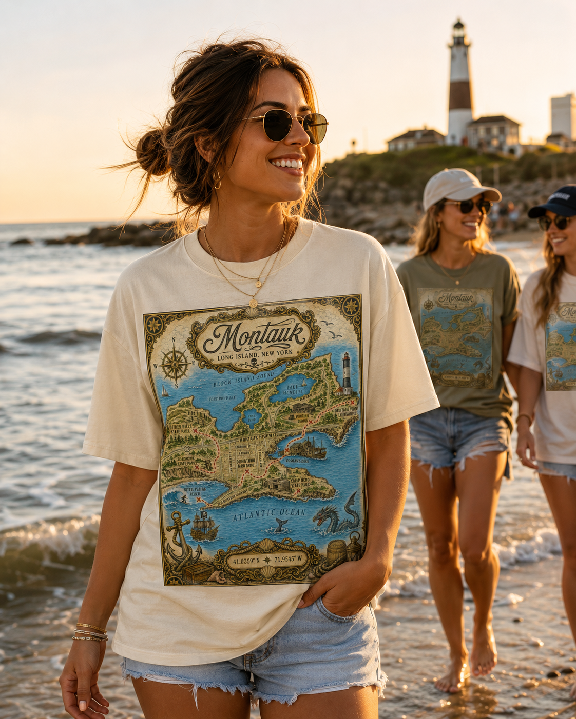 Treasure Map Tee - Montauk Vintage Nautical Map Shirt