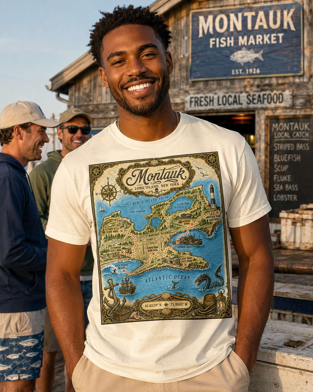 Treasure Map Tee - Montauk Vintage Nautical Map Shirt
