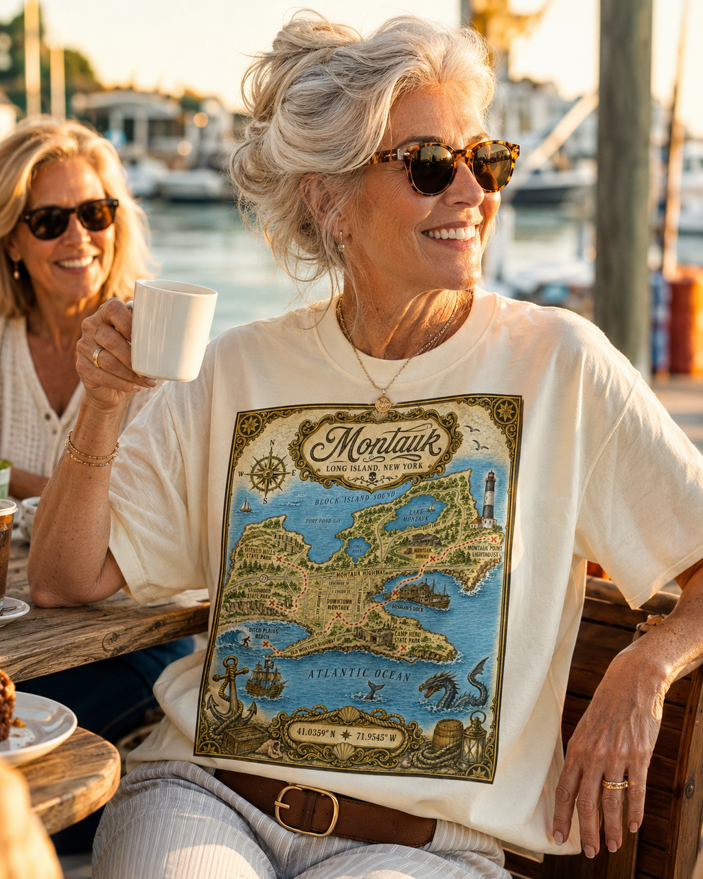 Treasure Map Tee - Montauk Vintage Nautical Map Shirt
