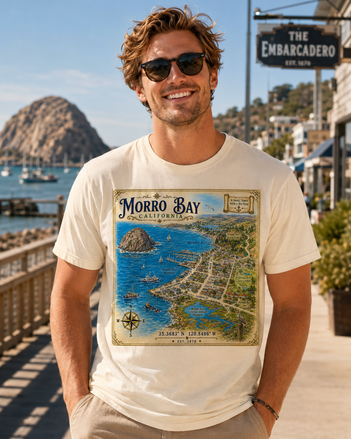 Treasure Map Tee - Morro Bay Vintage Nautical Map Shirt