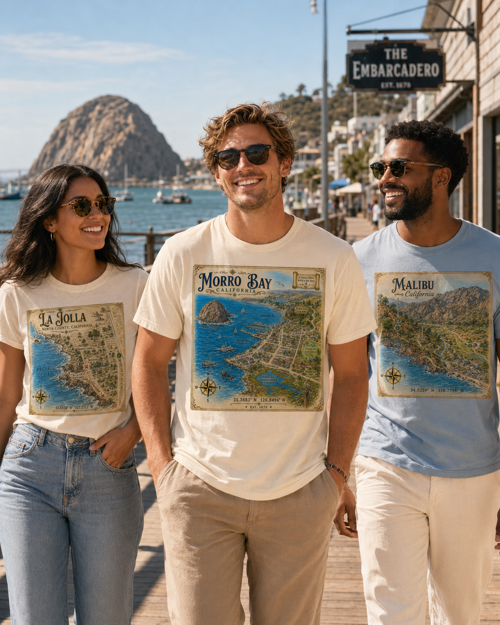 Treasure Map Tee - Morro Bay Vintage Nautical Map Shirt