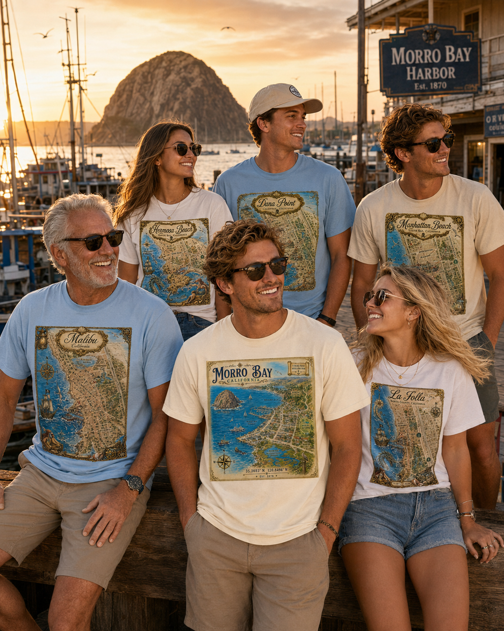 Treasure Map Tee - Morro Bay Vintage Nautical Map Shirt