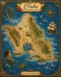 Treasure Map Tee - Oahu Vintage Nautical Map Shirt