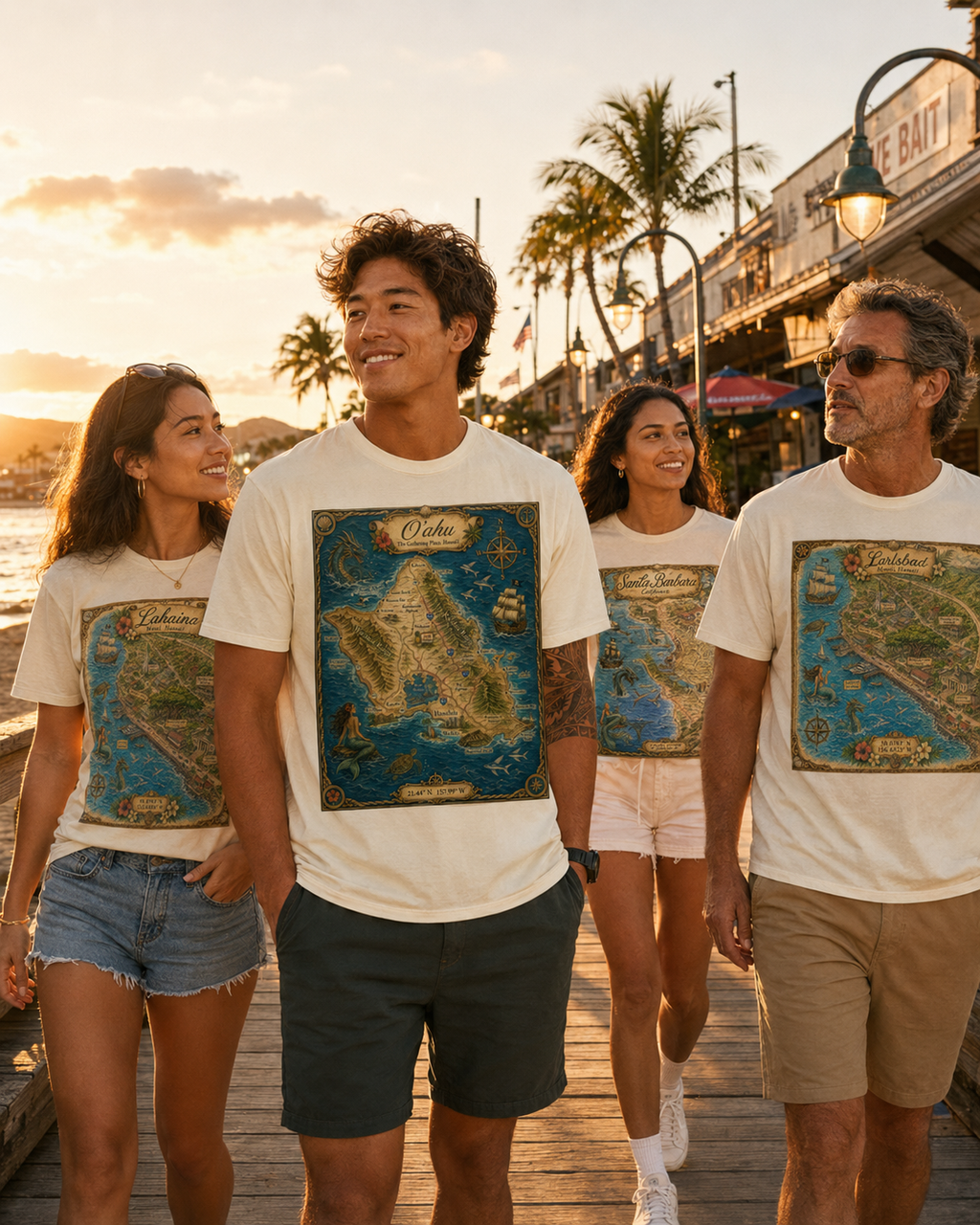 Treasure Map Tee - Oahu Vintage Nautical Map Shirt