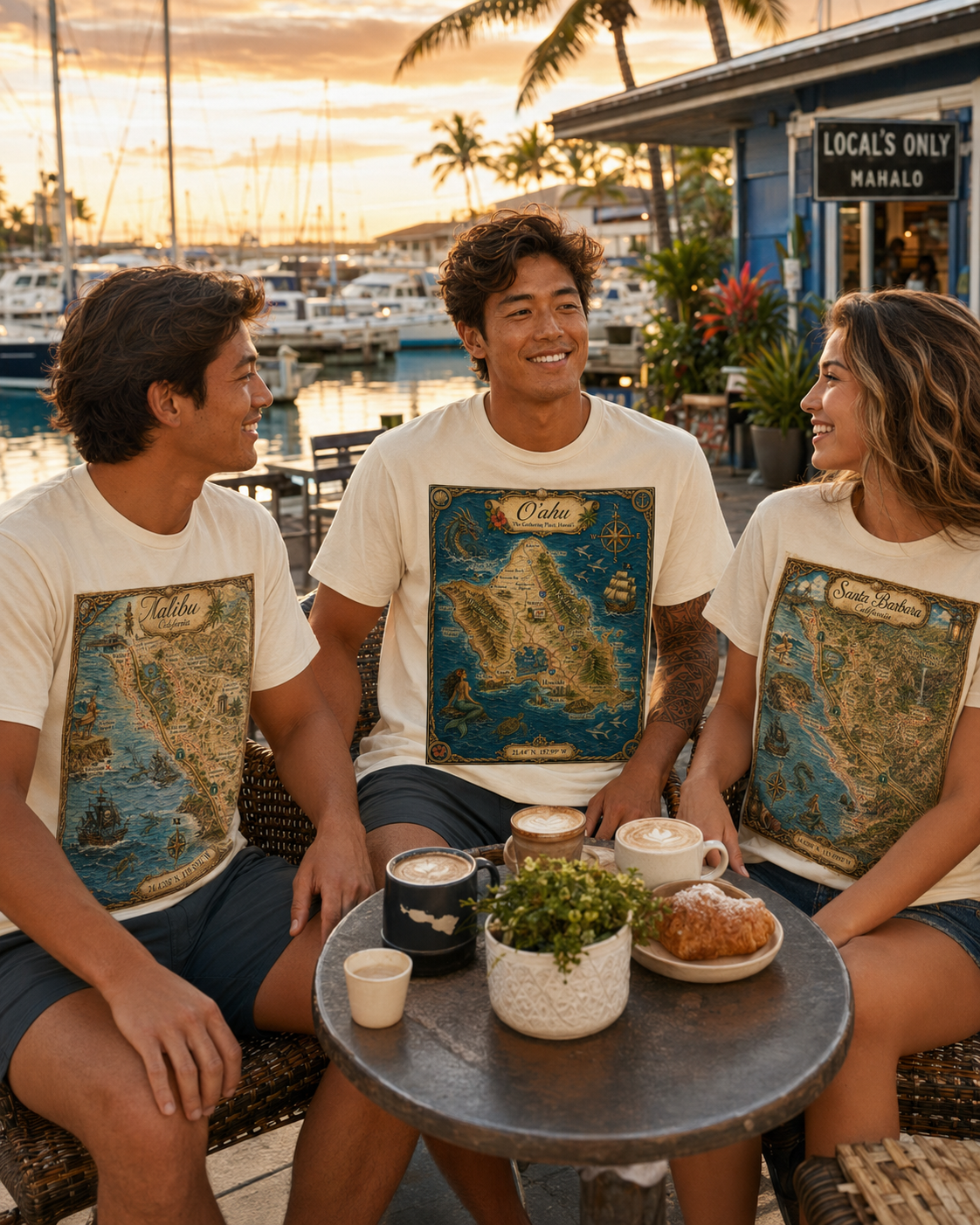 Treasure Map Tee - Oahu Vintage Nautical Map Shirt