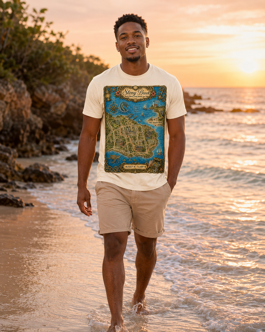 Treasure Map Tee - Stony Brook Vintage Nautical Map Shirt