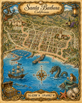 Treasure Map Tee - Santa Barbara Vintage Nautical Map Shirt