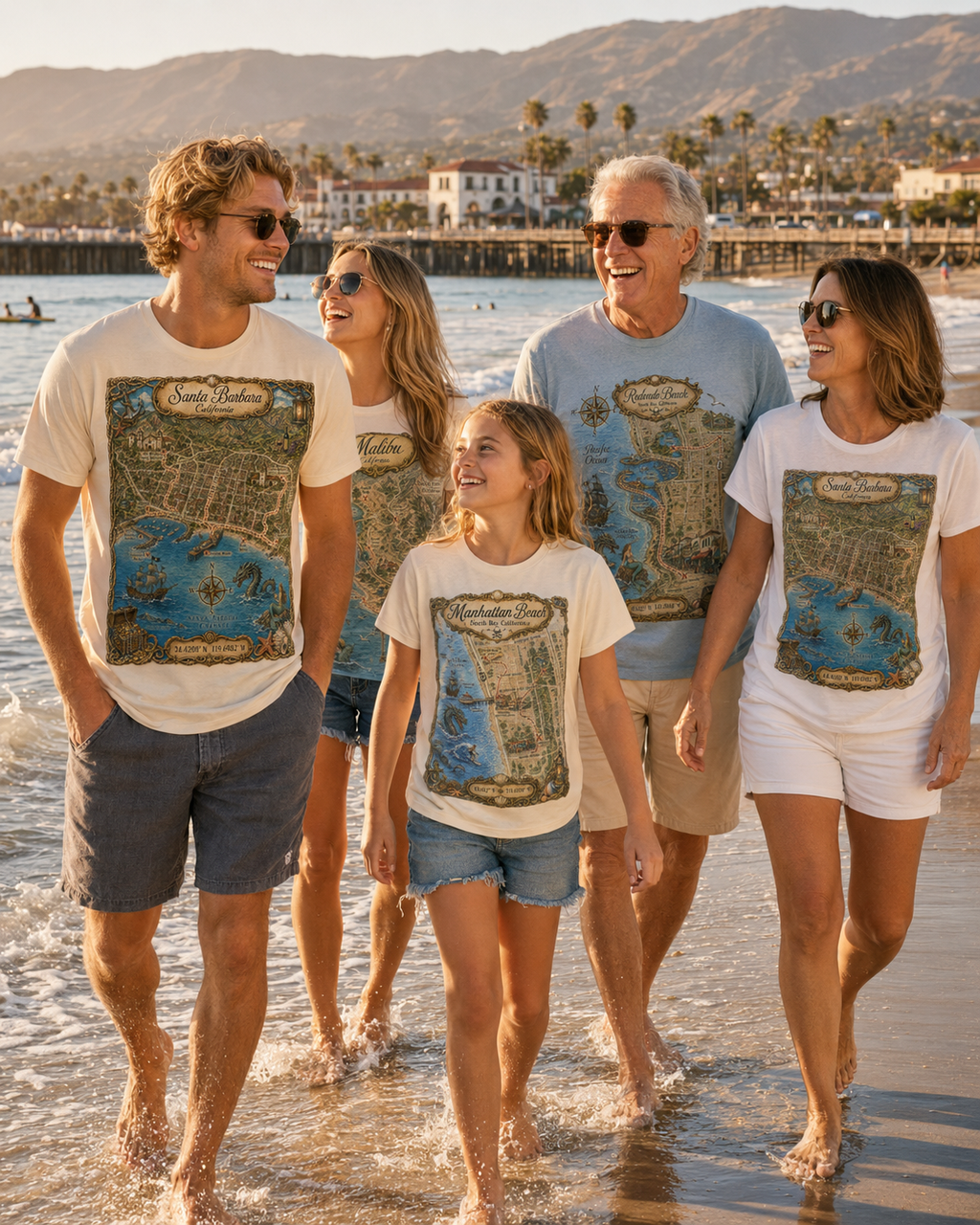 Treasure Map Tee - Santa Barbara Vintage Nautical Map Shirt
