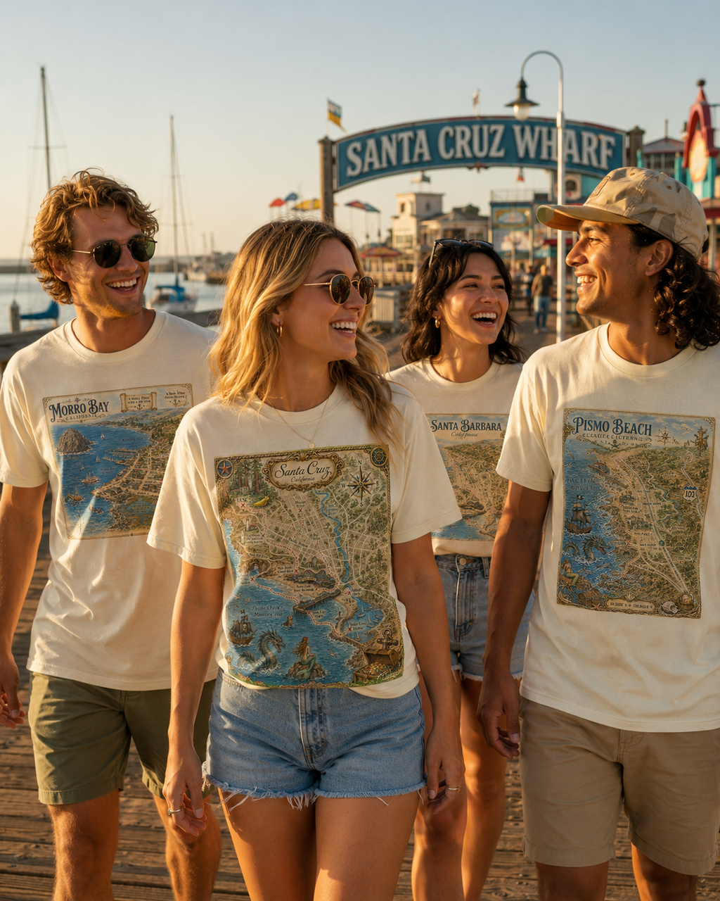 Treasure Map Tee - Santa Cruz Vintage Nautical Map Shirt