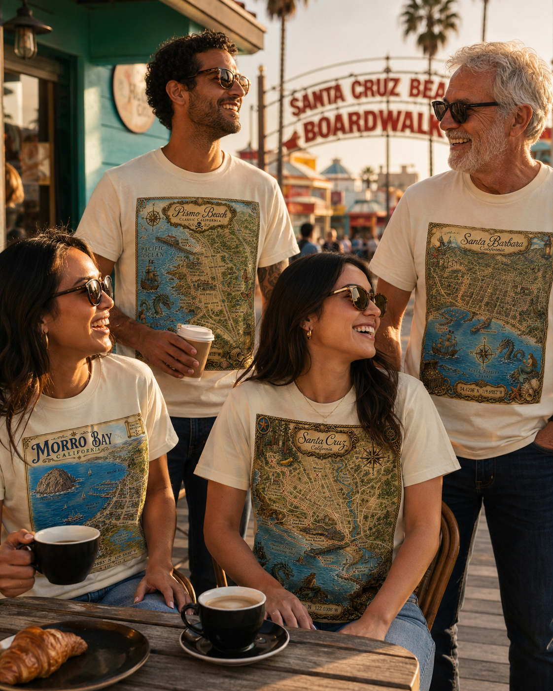 Treasure Map Tee - Santa Cruz Vintage Nautical Map Shirt