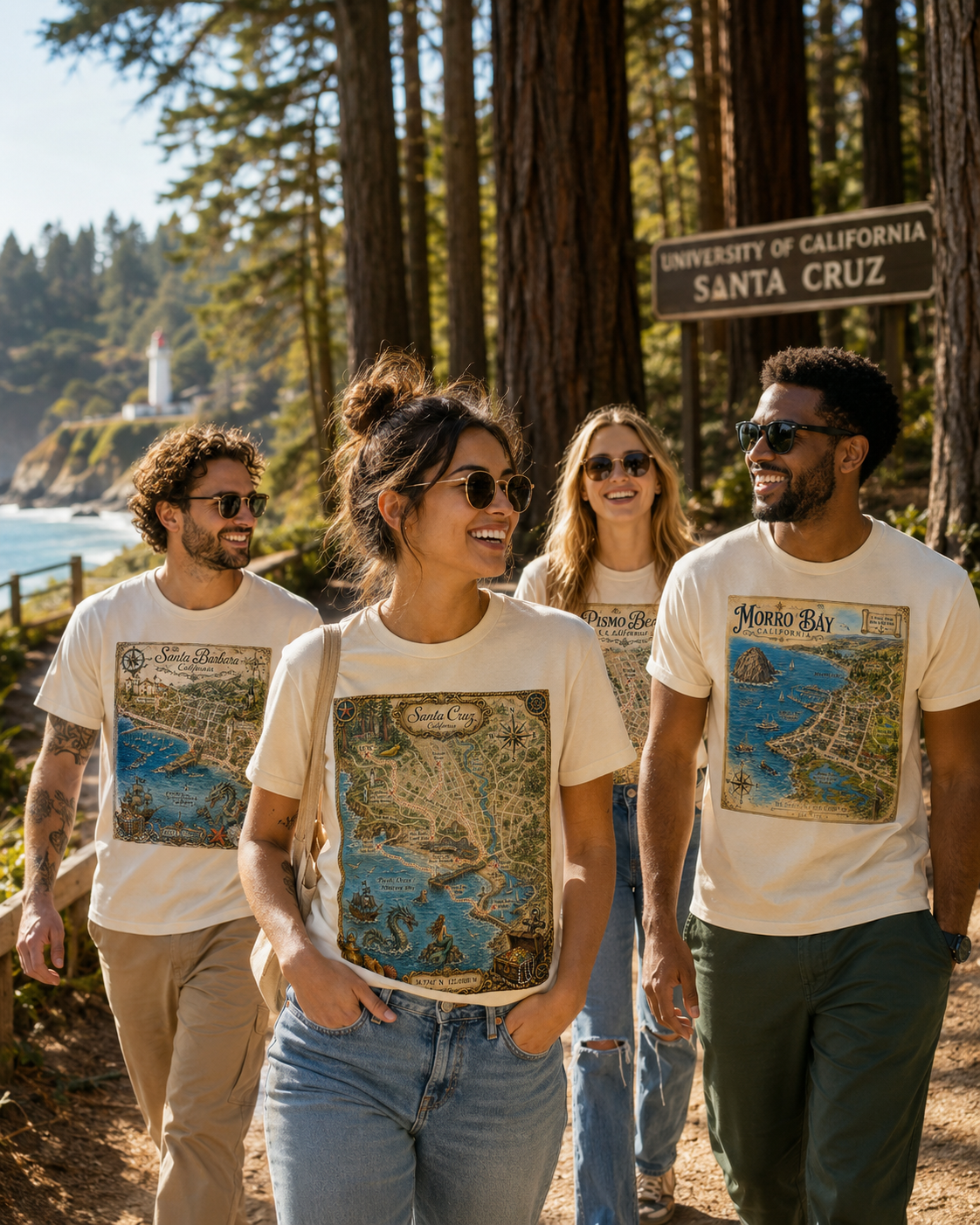 Treasure Map Tee - Santa Cruz Vintage Nautical Map Shirt