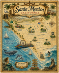 Treasure Map Tee - Santa Monica Vintage Nautical Map Shirt