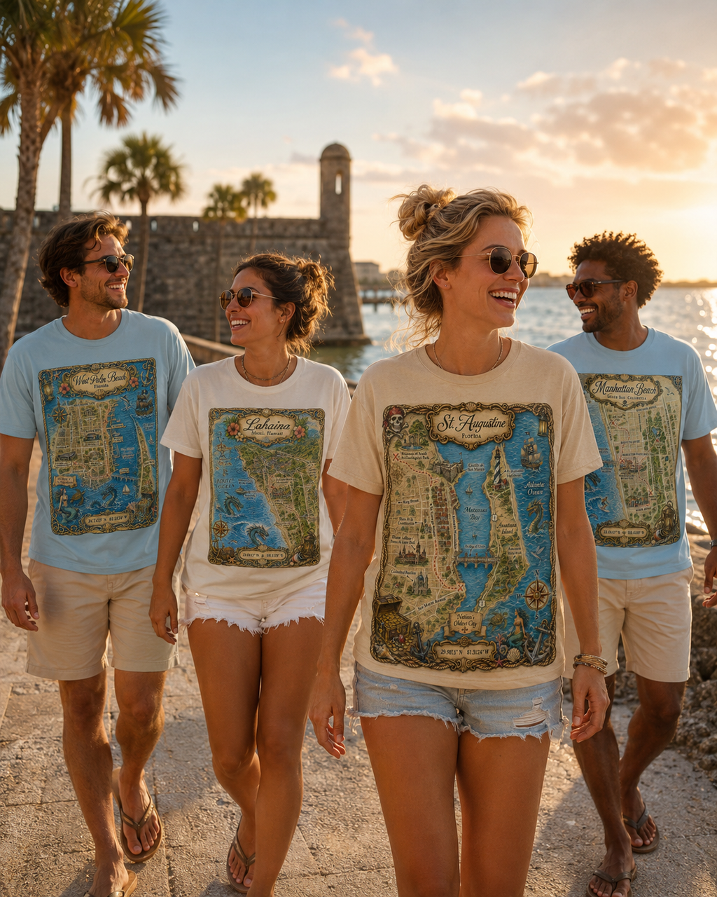 Treasure Map Tee - St Augustine Vintage Nautical Map Shirt