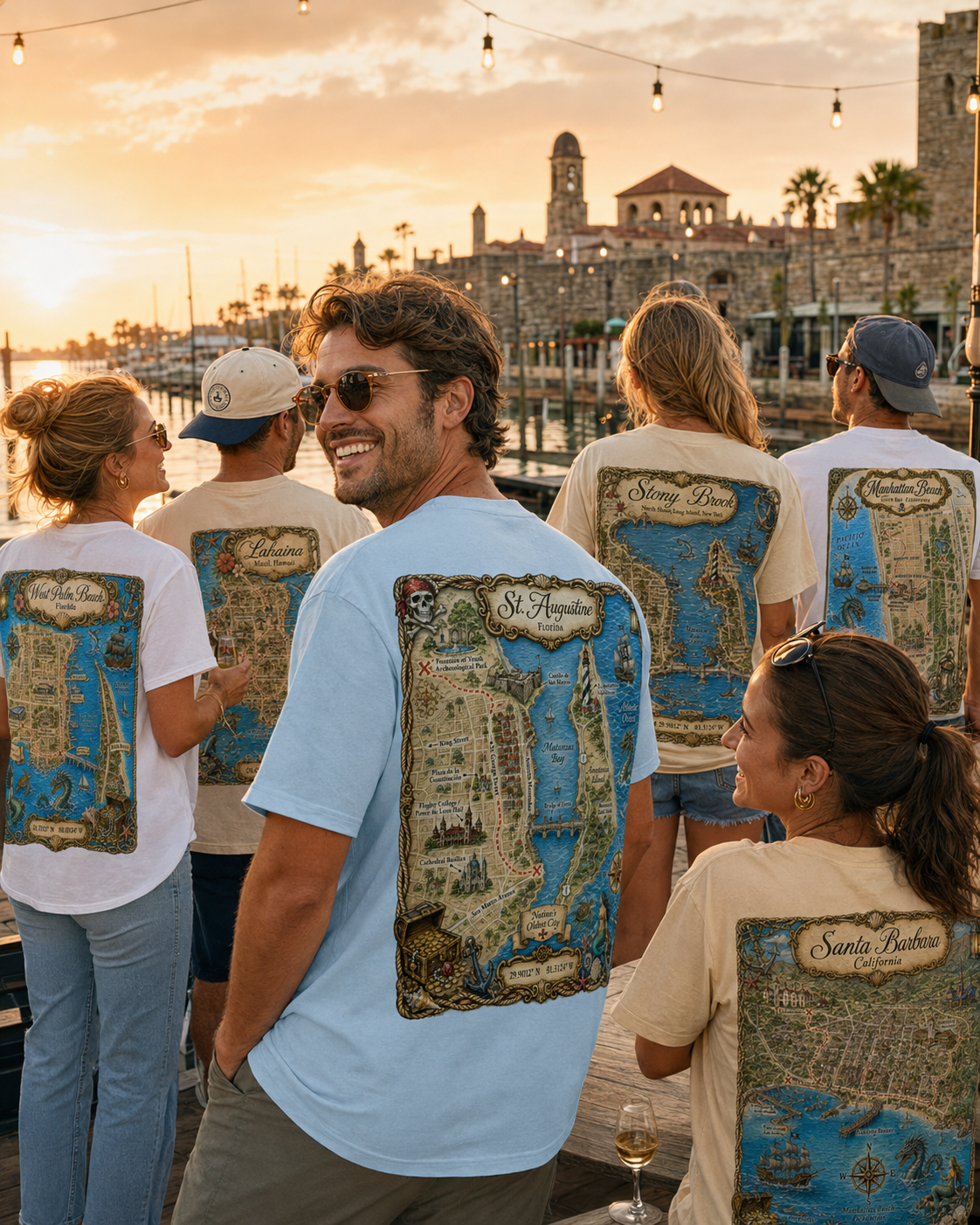 Treasure Map Tee - St Augustine Vintage Nautical Map Shirt