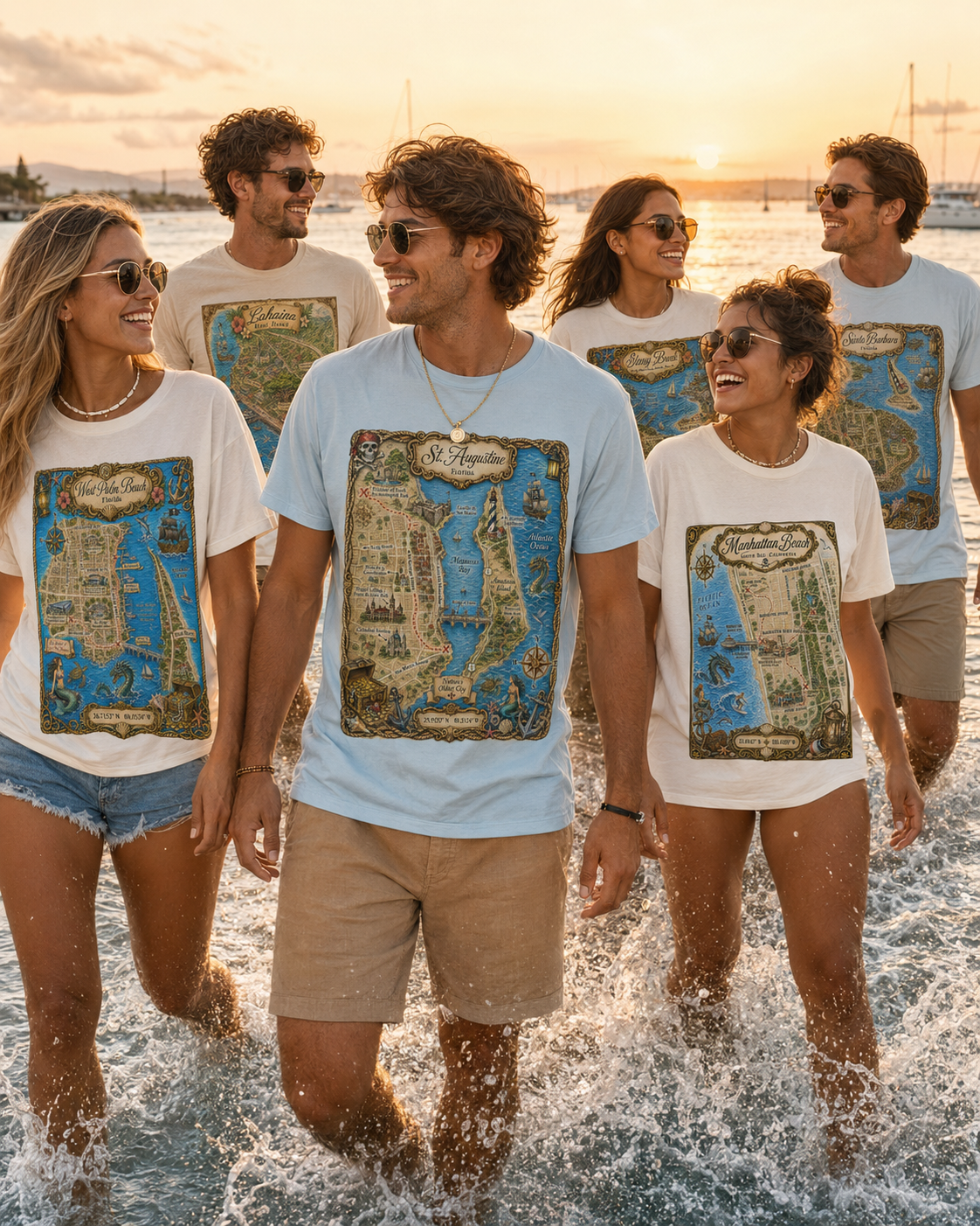 Treasure Map Tee - St Augustine Vintage Nautical Map Shirt