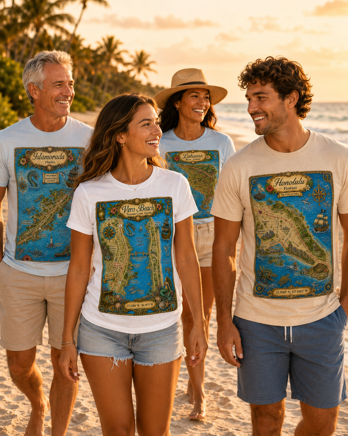 Treasure Map Tee - Vero Beach Vintage Nautical Map Shirt