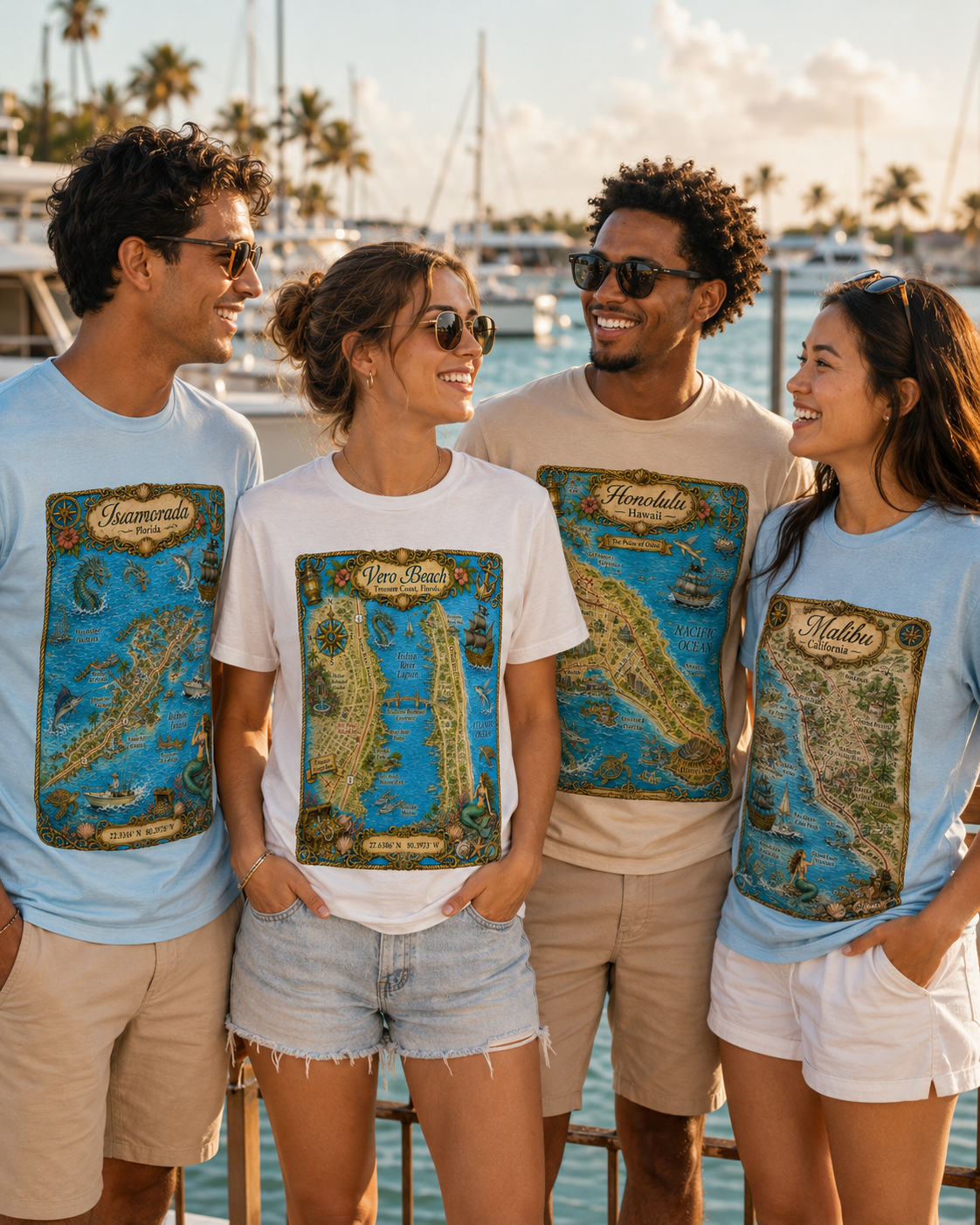 Treasure Map Tee - Vero Beach Vintage Nautical Map Shirt