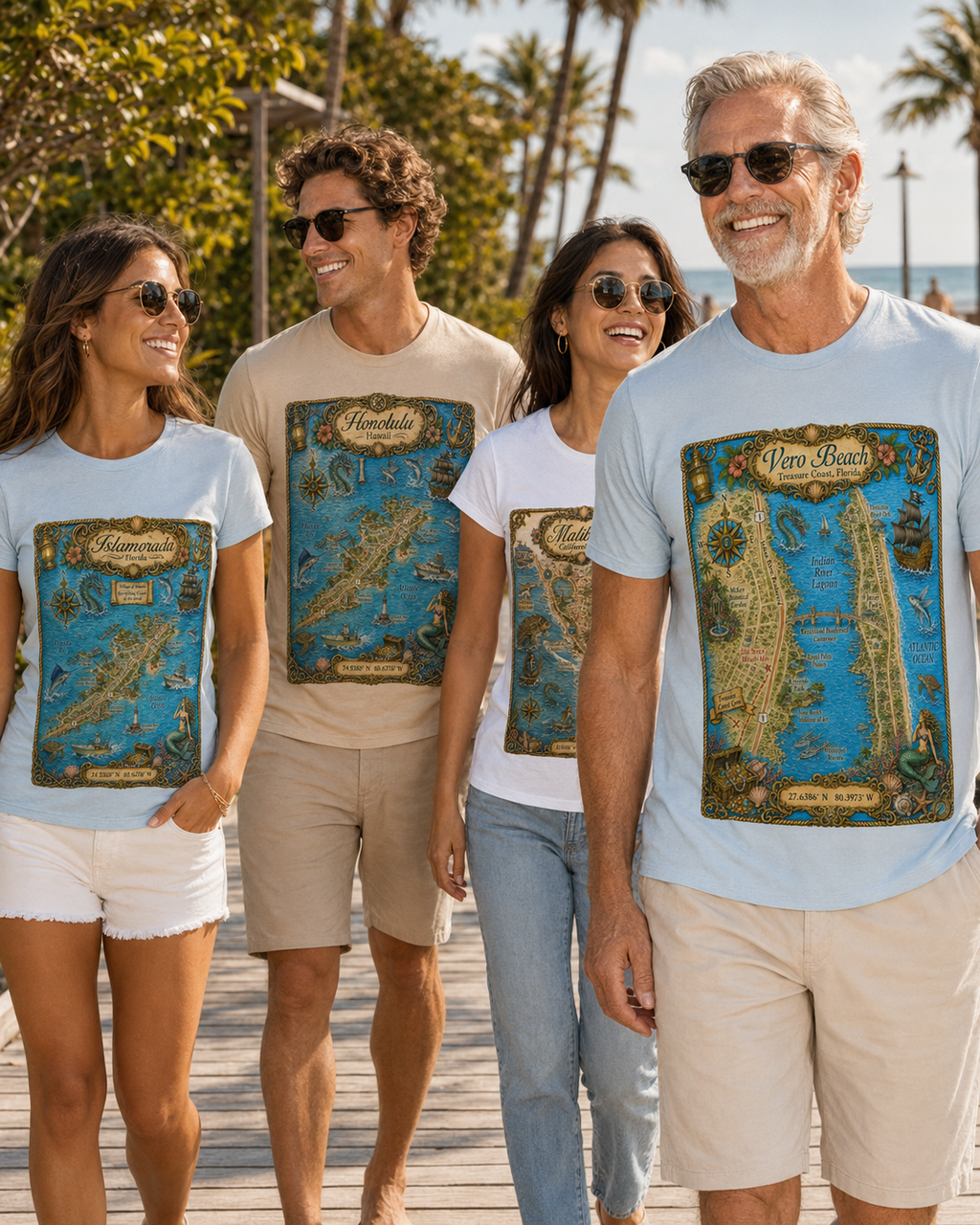 Treasure Map Tee - Vero Beach Vintage Nautical Map Shirt