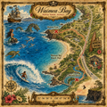 Treasure Map Tee - Waimea Bay Vintage Nautical Map Shirt