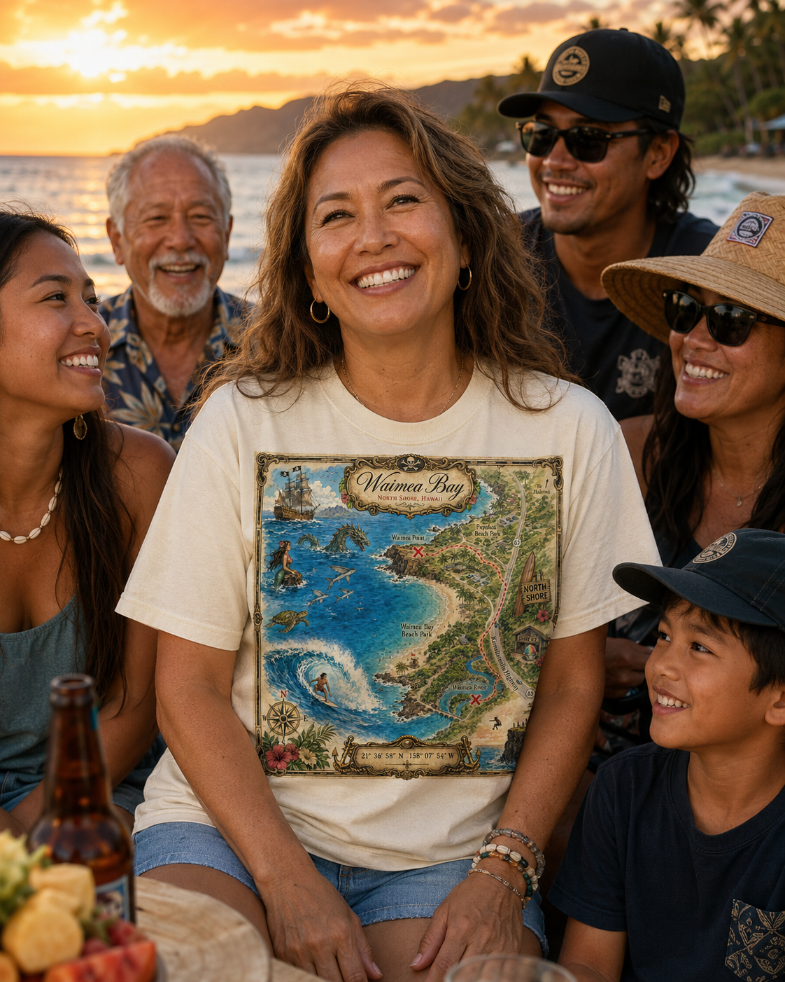Treasure Map Tee - Waimea Bay Vintage Nautical Map Shirt