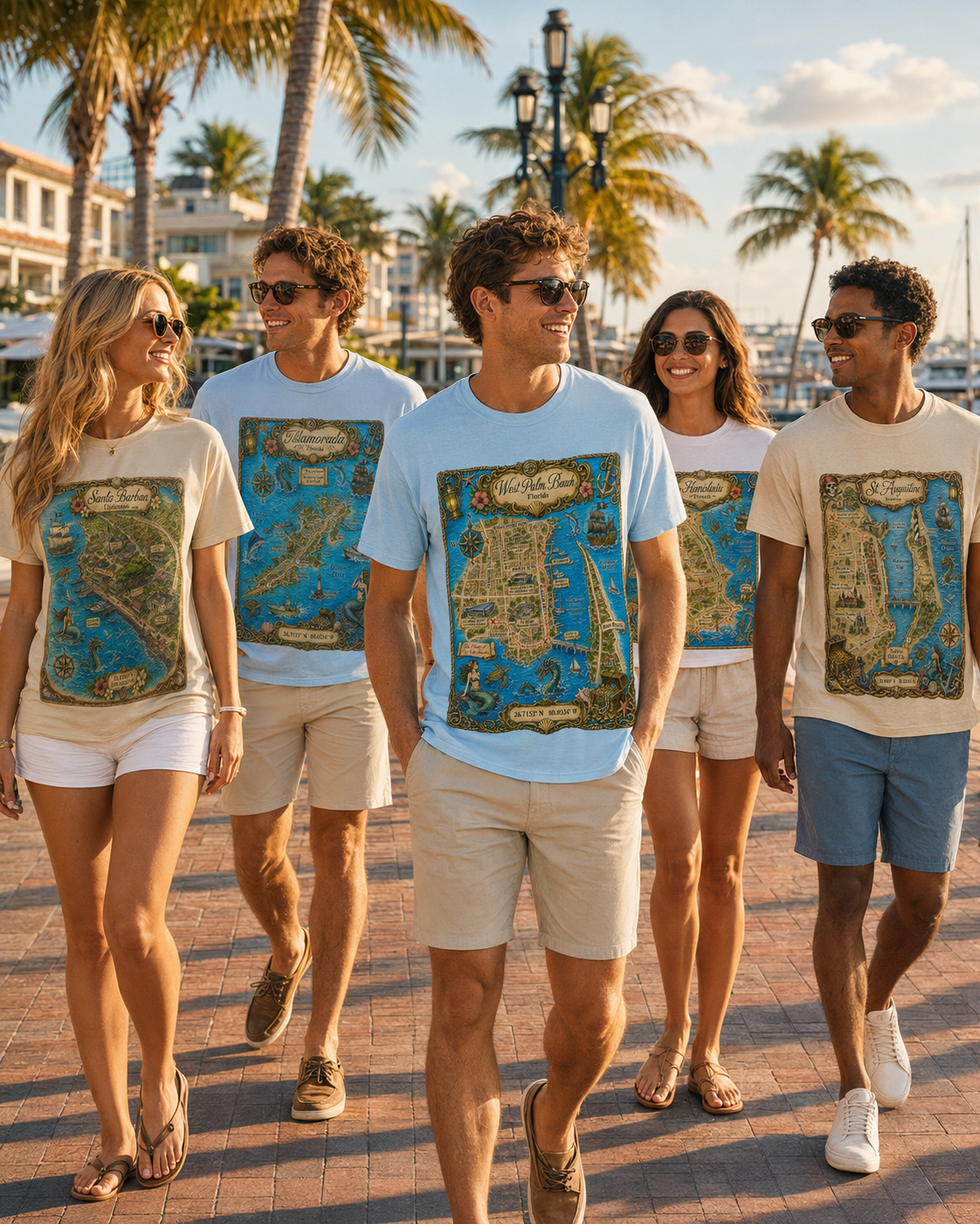 Treasure Map Tee - West Palm Beach Vintage Nautical Map Shirt