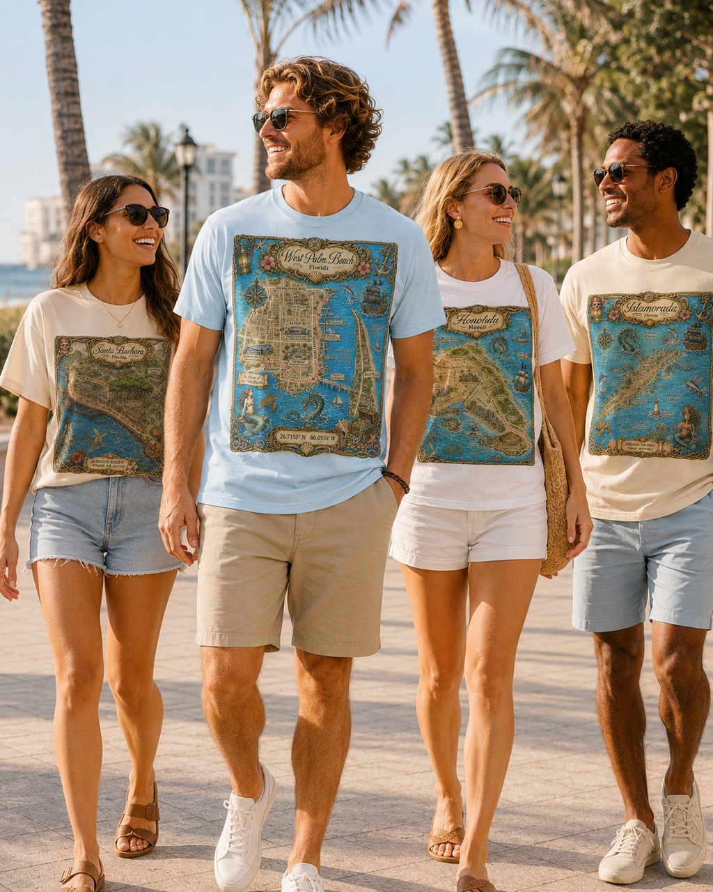 Treasure Map Tee - West Palm Beach Vintage Nautical Map Shirt
