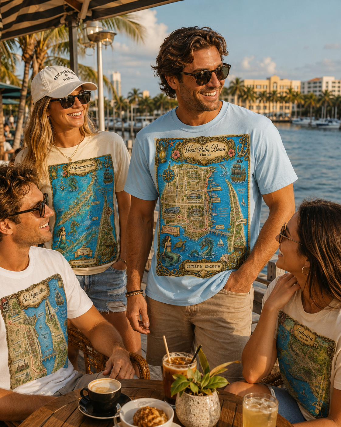 Treasure Map Tee - West Palm Beach Vintage Nautical Map Shirt